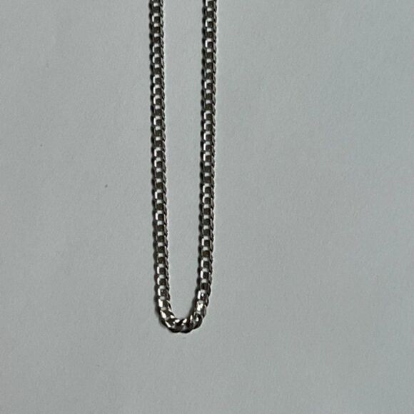 14k Solid White Gold Curb Concave Cuban Chain Necklace | 3.5 mm | Real Gold 22" - Picture 5 of 7